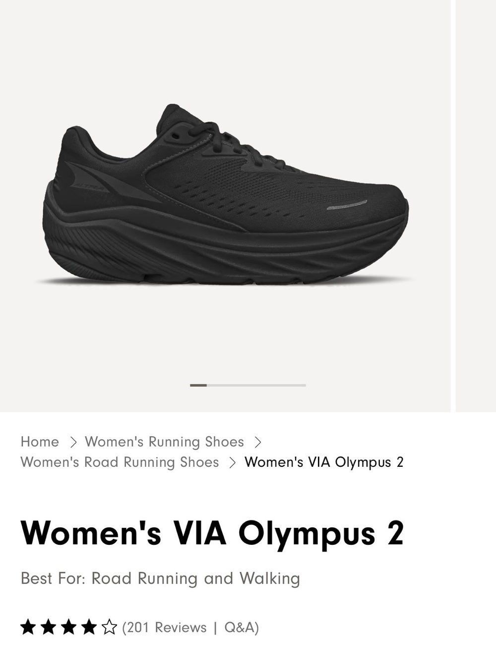 Women's Via Olympus 2 Running Shoe - Black